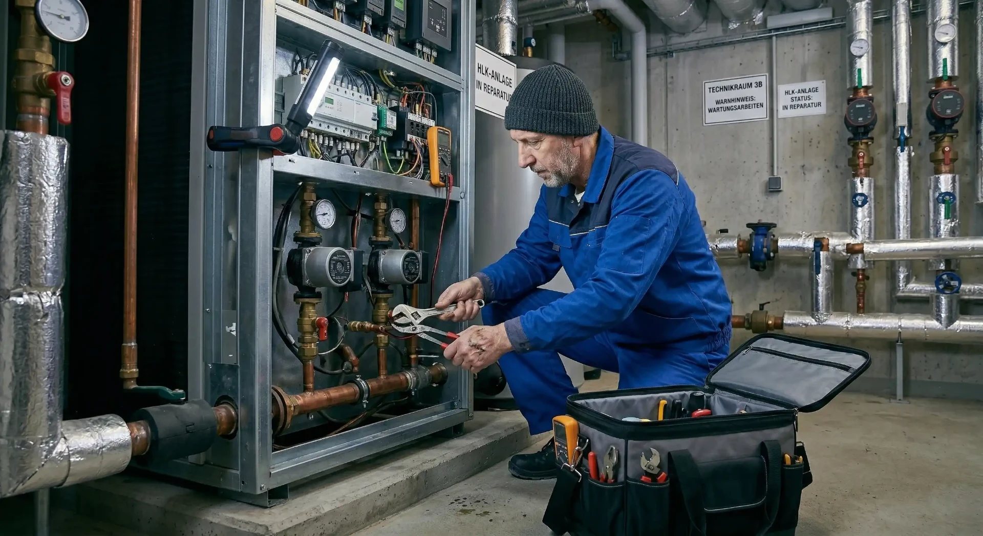 Kleinreparaturen an Immobilien in Hamburg Ein Hausmeister führt eine Kleinreparatur im Objekt durch.